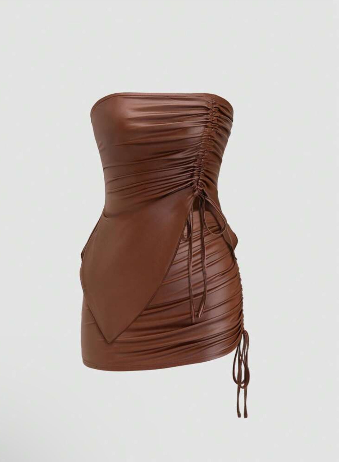 Top & Drawstring Mini Skirt Set Outfit