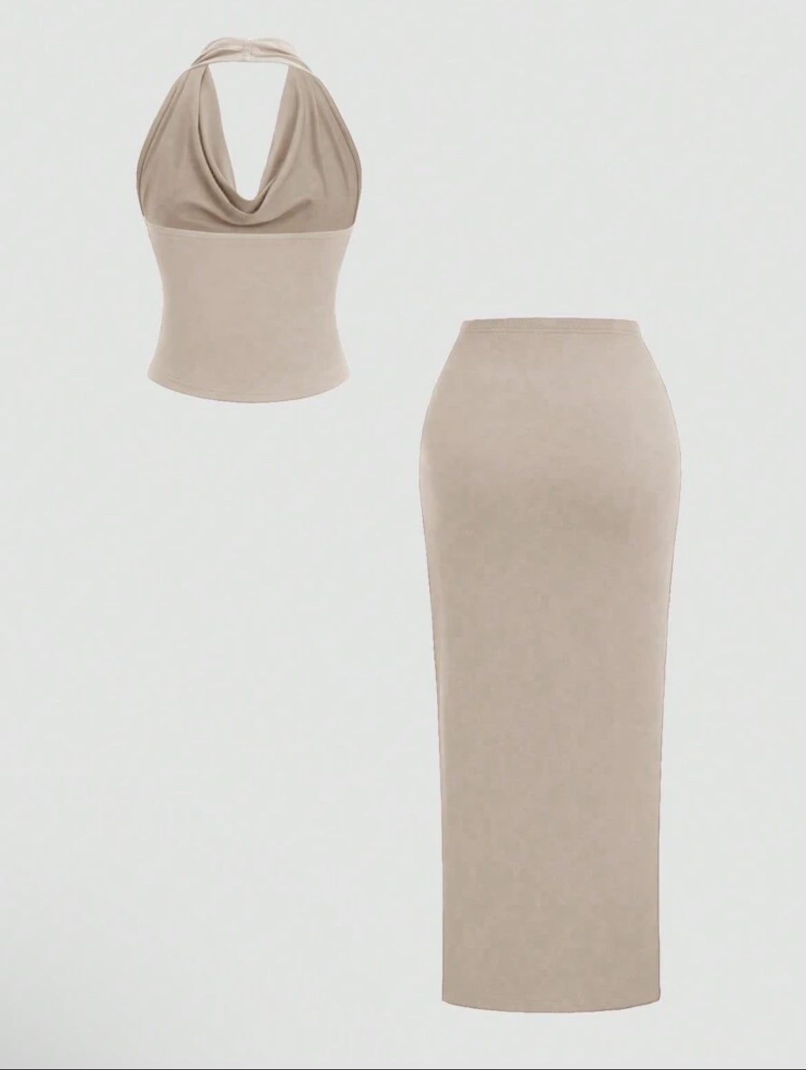 Sweetra Scoop Neck
Backless Halter Crop Top