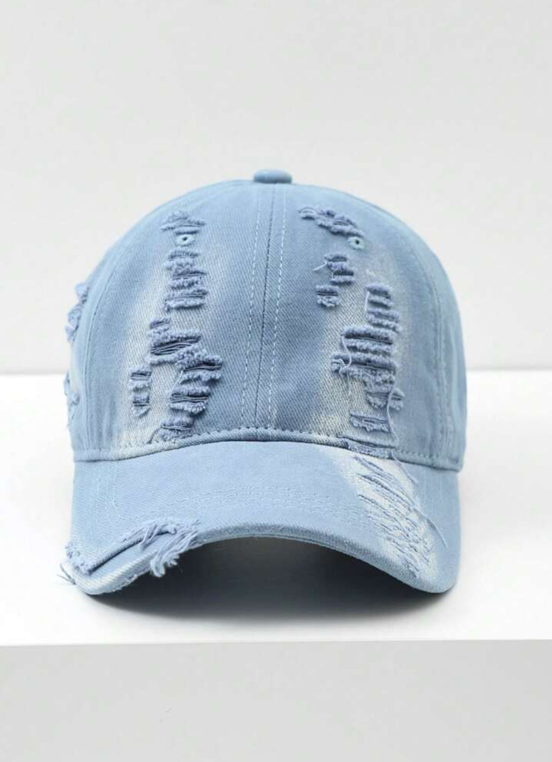Distressed Brim Soft-Top Baseball Cap