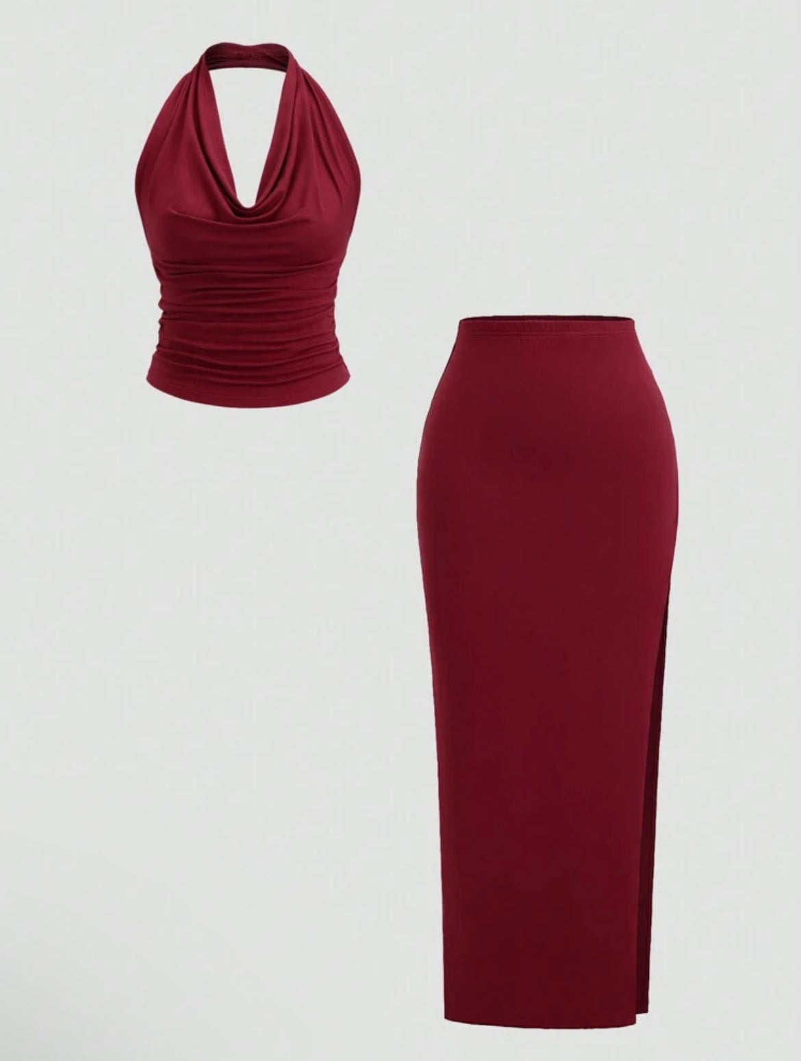 Sweetra Scoop Neck
Backless Halter Crop Top
