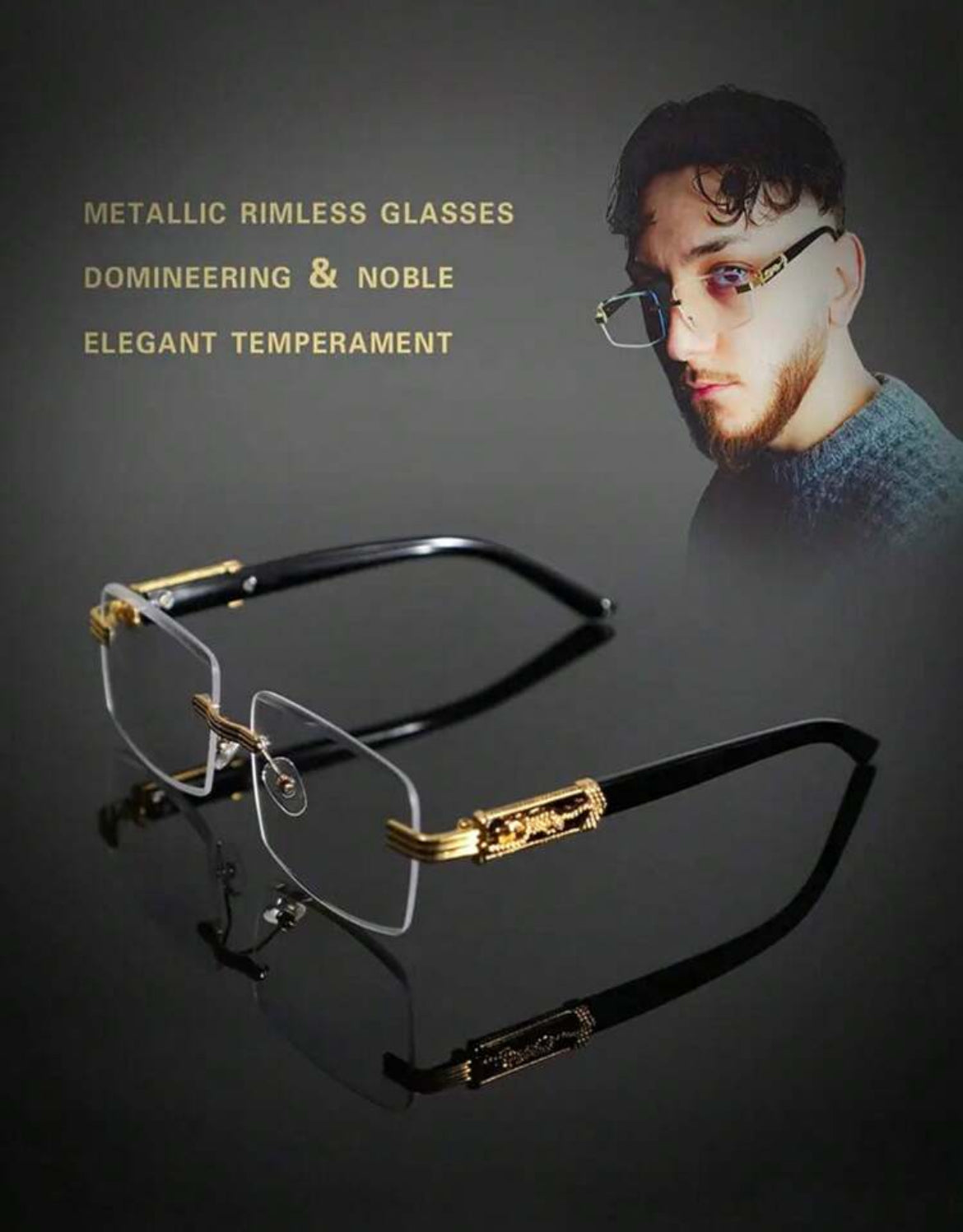 Elegant Men's Frameless Glasses Stylish Eyewear