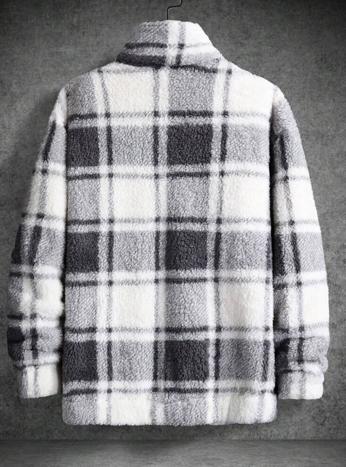 Manfinity Homme Colorful Plaid Teddy Jacket