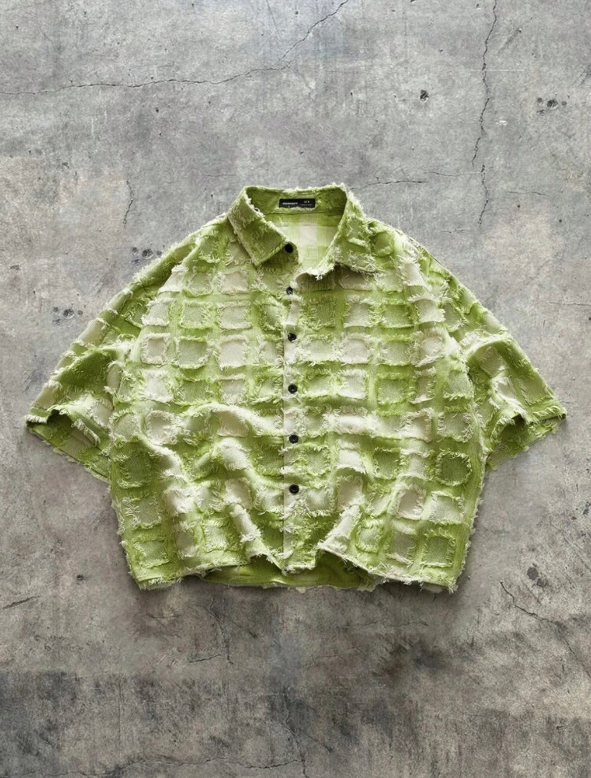 AXEPEAK Men’s Summer Plaid Crop Shirt