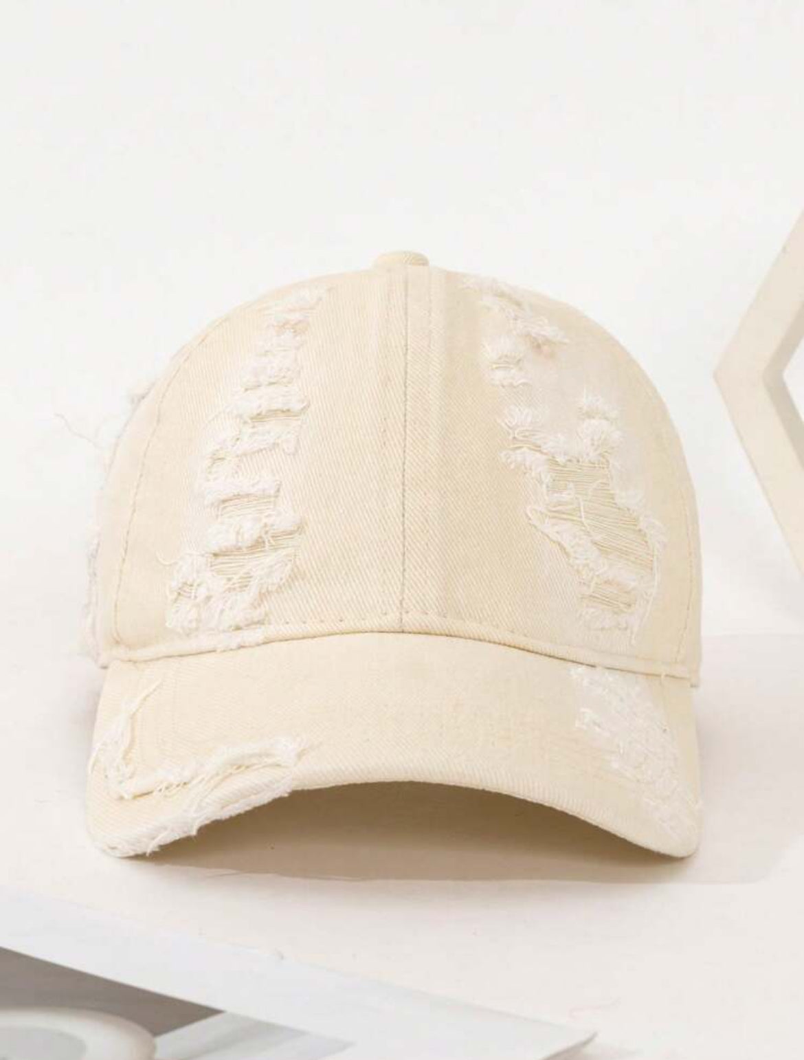 Distressed Brim Soft-Top Baseball Cap