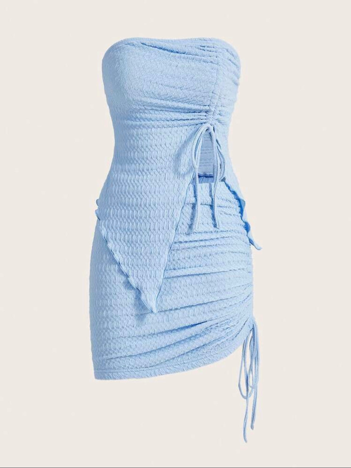ICON Drawstring Front Tube Top & Bodycon Skirt
