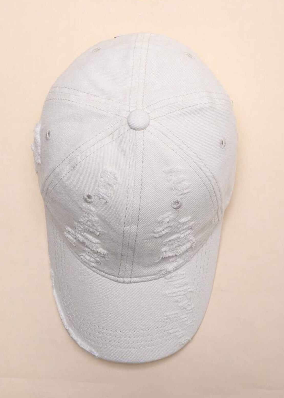 Distressed Brim Soft-Top Baseball Cap