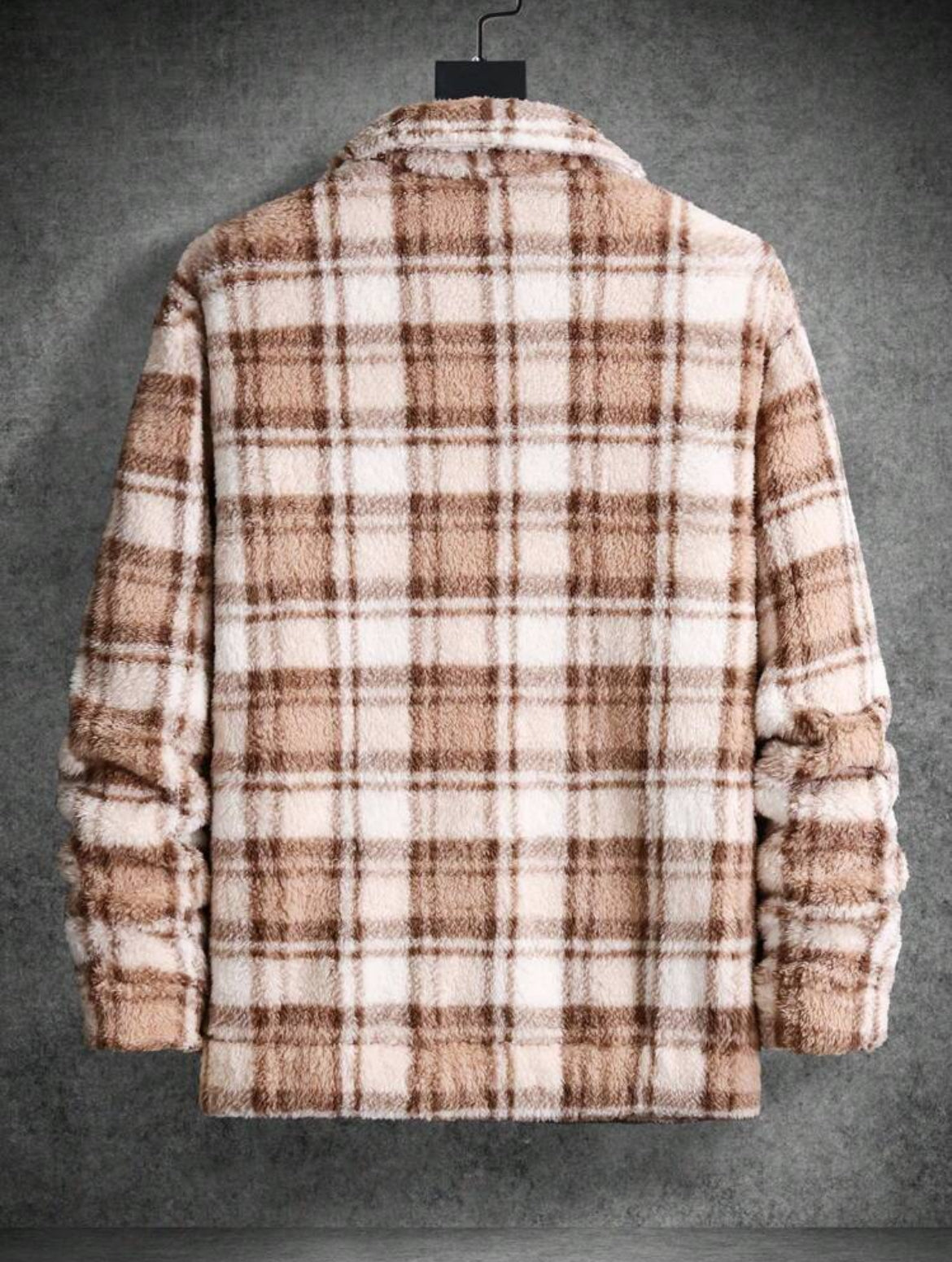 Manfinity Homme Colorful Plaid Teddy Jacket