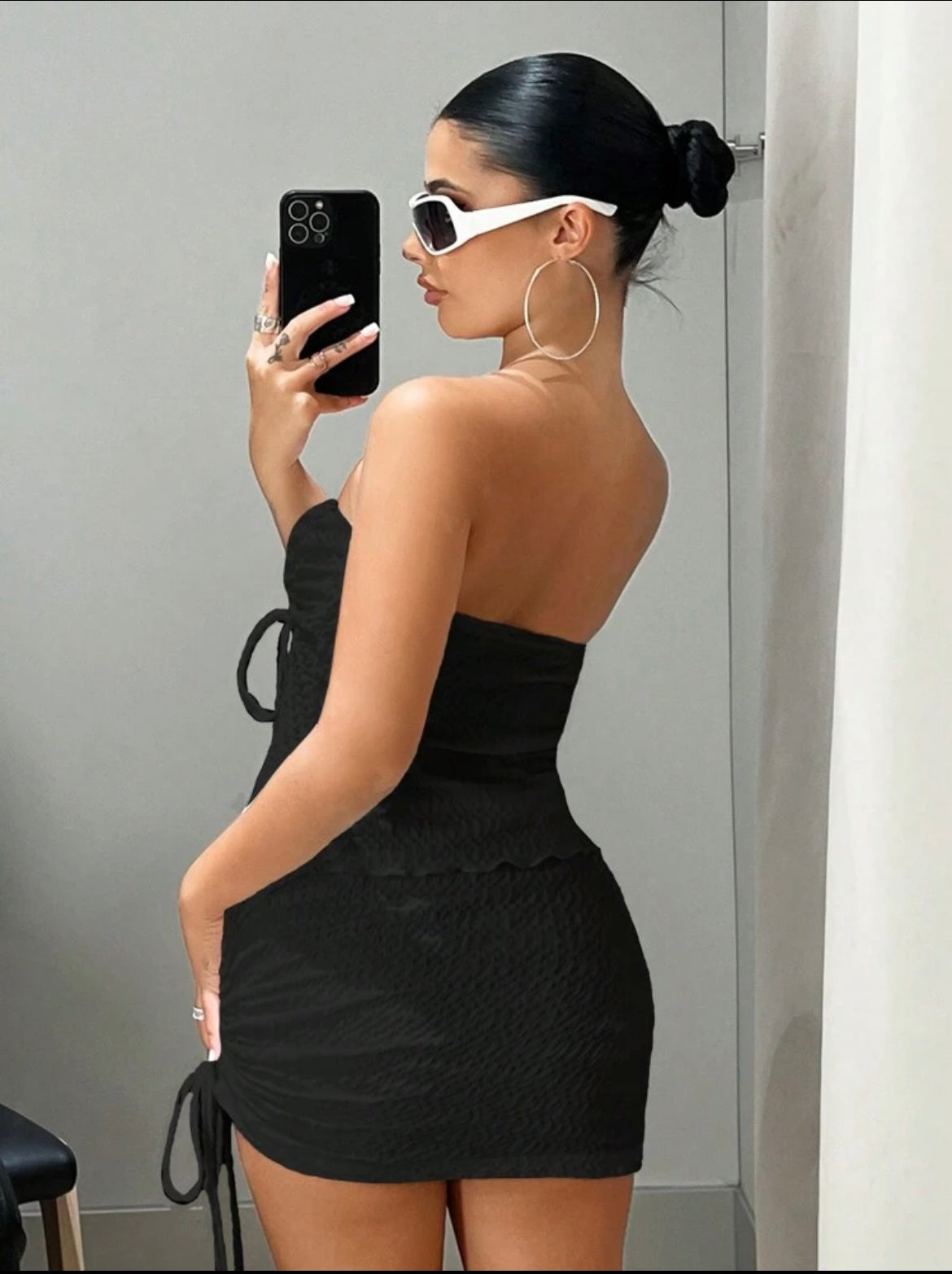 ICON Drawstring Front Tube Top & Bodycon Skirt