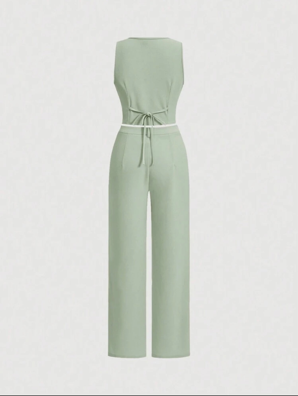 MOD Ladies' Single-Breasted Vest And Trousers Set Khaki Col