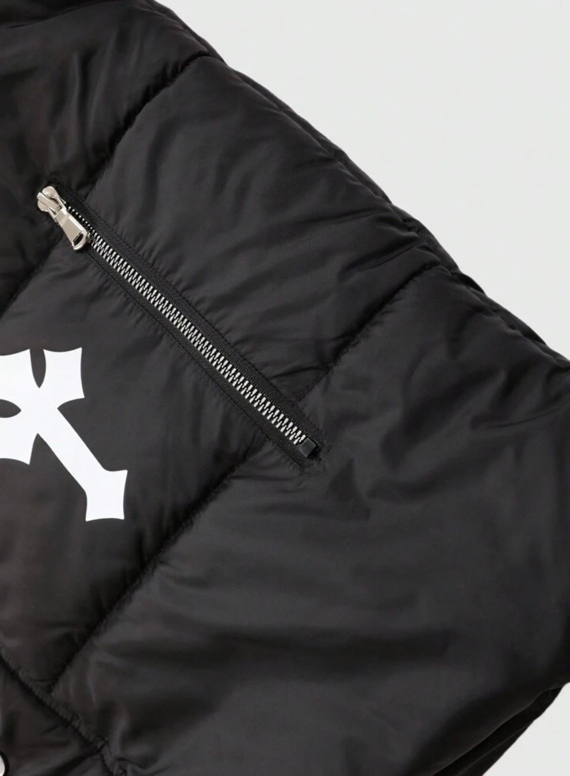 Manfinity EMRG Men’s Cross Print Zip-Up Hooded Thermal Coat