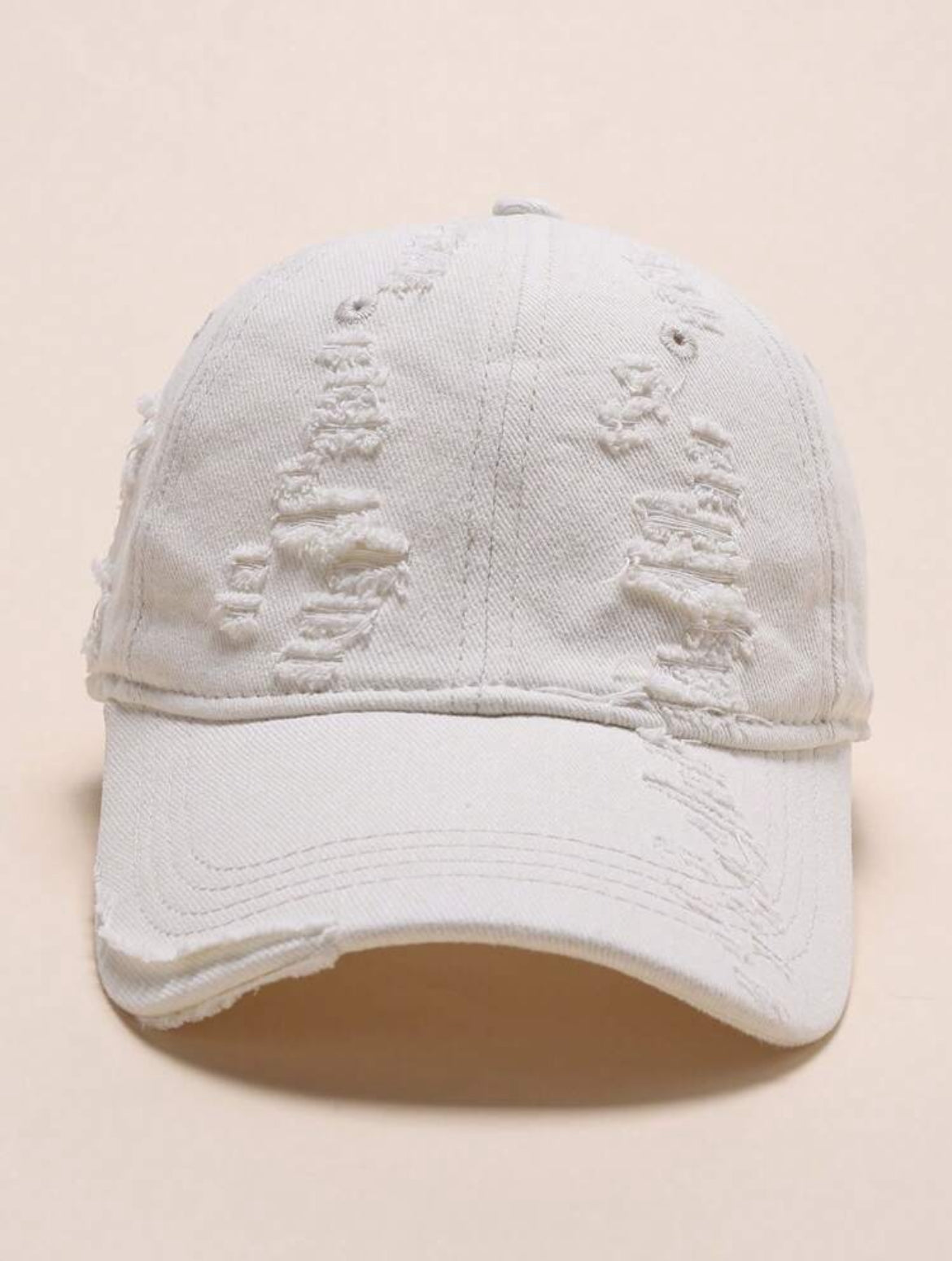 Distressed Brim Soft-Top Baseball Cap