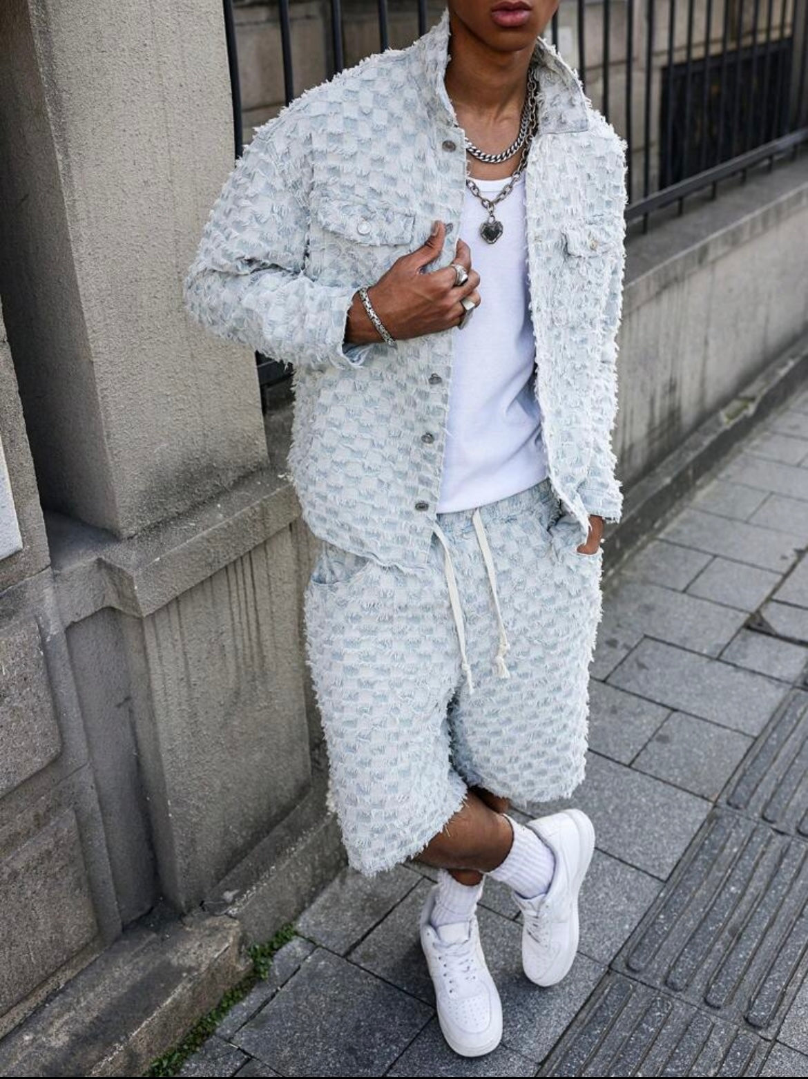 Denim Jacket And Jeans Casual Suit