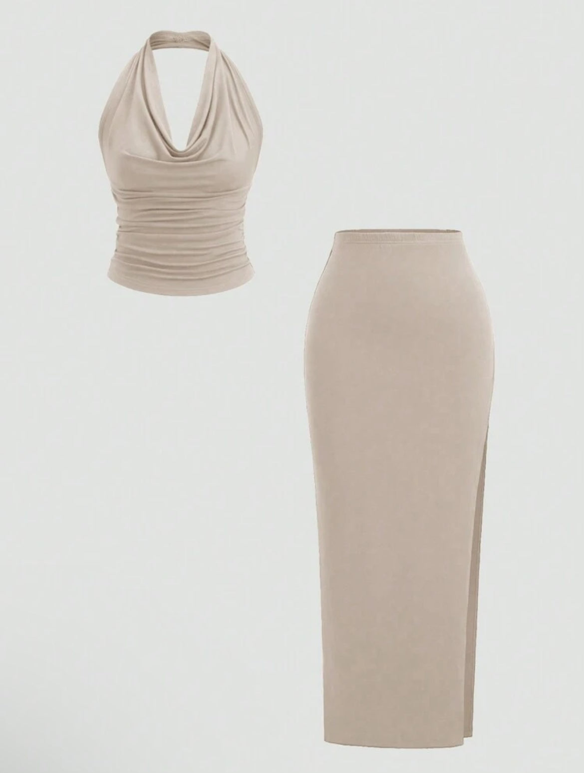 Sweetra Scoop Neck
Backless Halter Crop Top