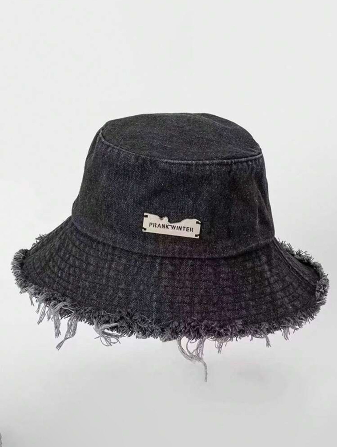 1pc Ladies' Fringed Denim Bucket Hat