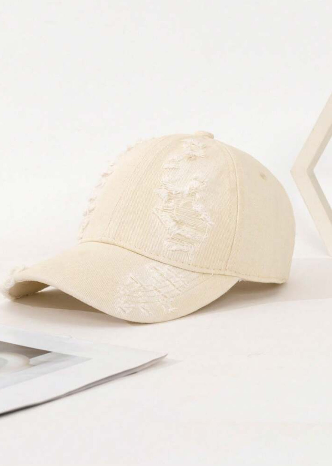 Distressed Brim Soft-Top Baseball Cap