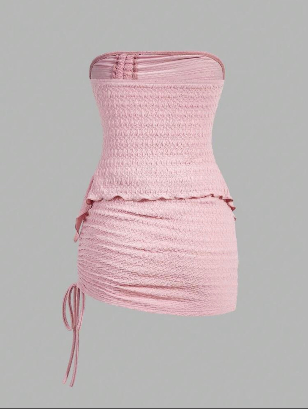 ICON Drawstring Front Tube Top & Bodycon Skirt