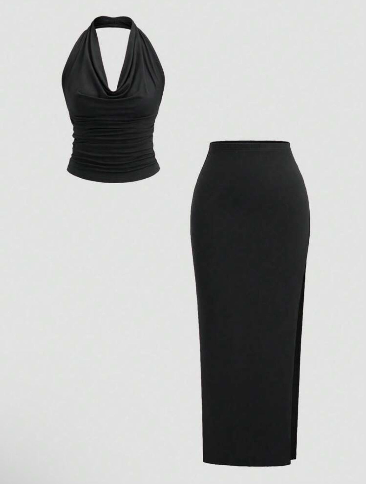 Sweetra Scoop Neck
Backless Halter Crop Top