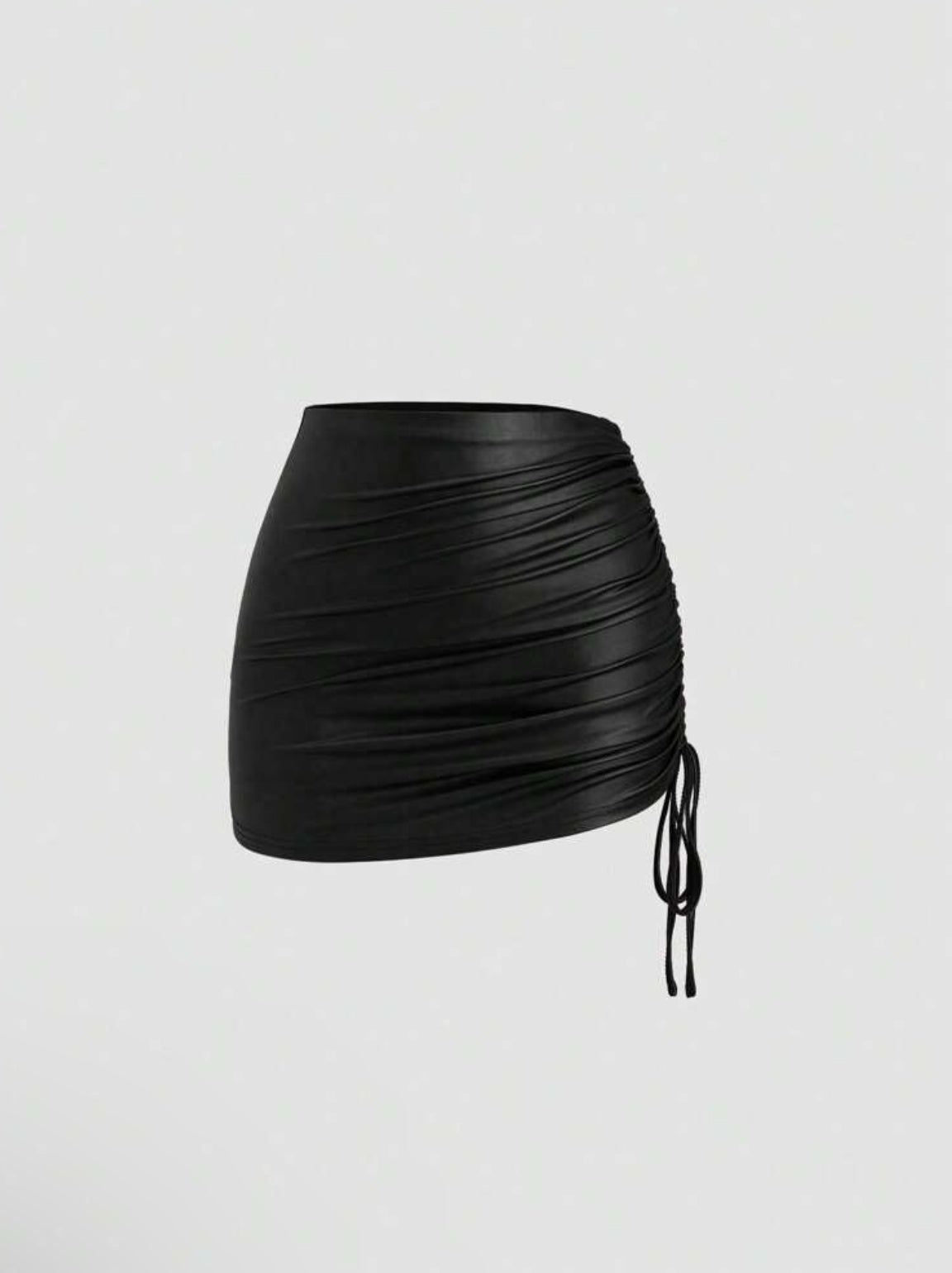 Top & Drawstring Mini Skirt Set Outfit
