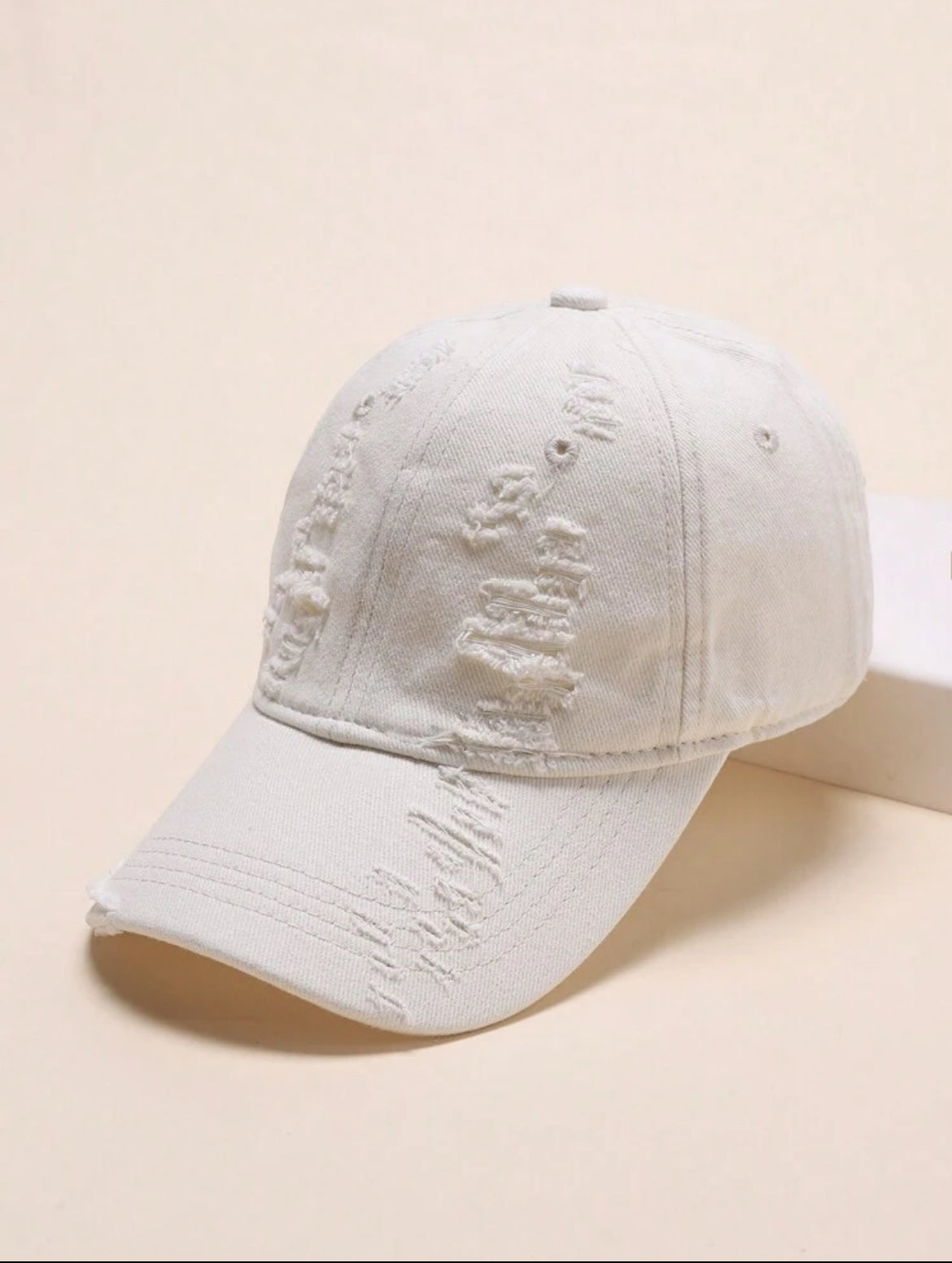 Distressed Brim Soft-Top Baseball Cap