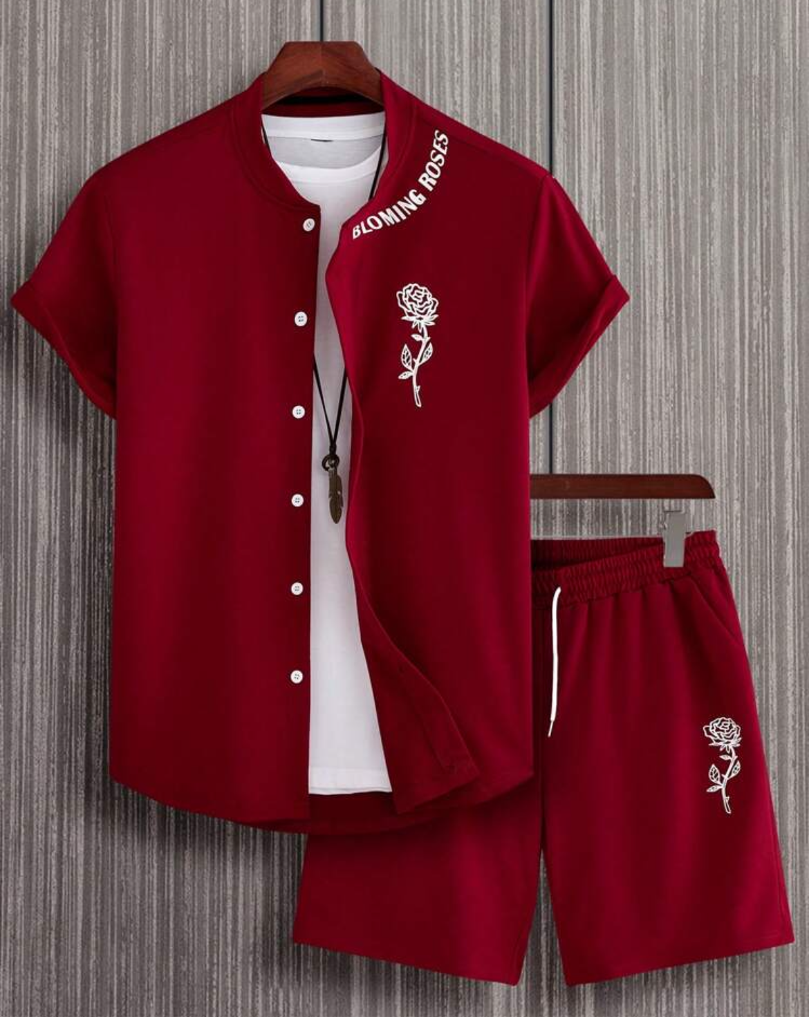 Manfinity Homme Floral & Letter Graphic Shirt and Shorts Set