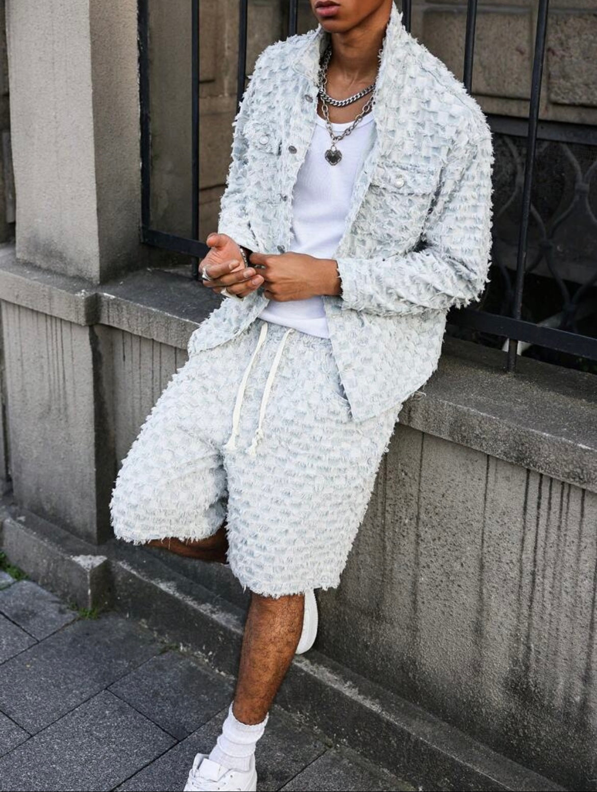 Denim Jacket And Jeans Casual Suit