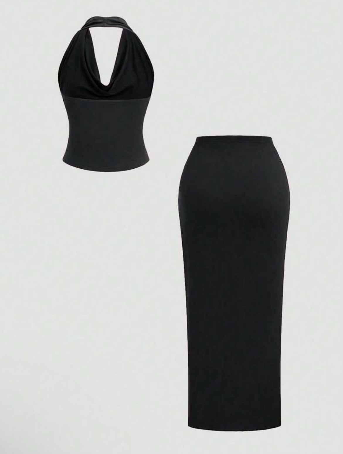 Sweetra Scoop Neck
Backless Halter Crop Top