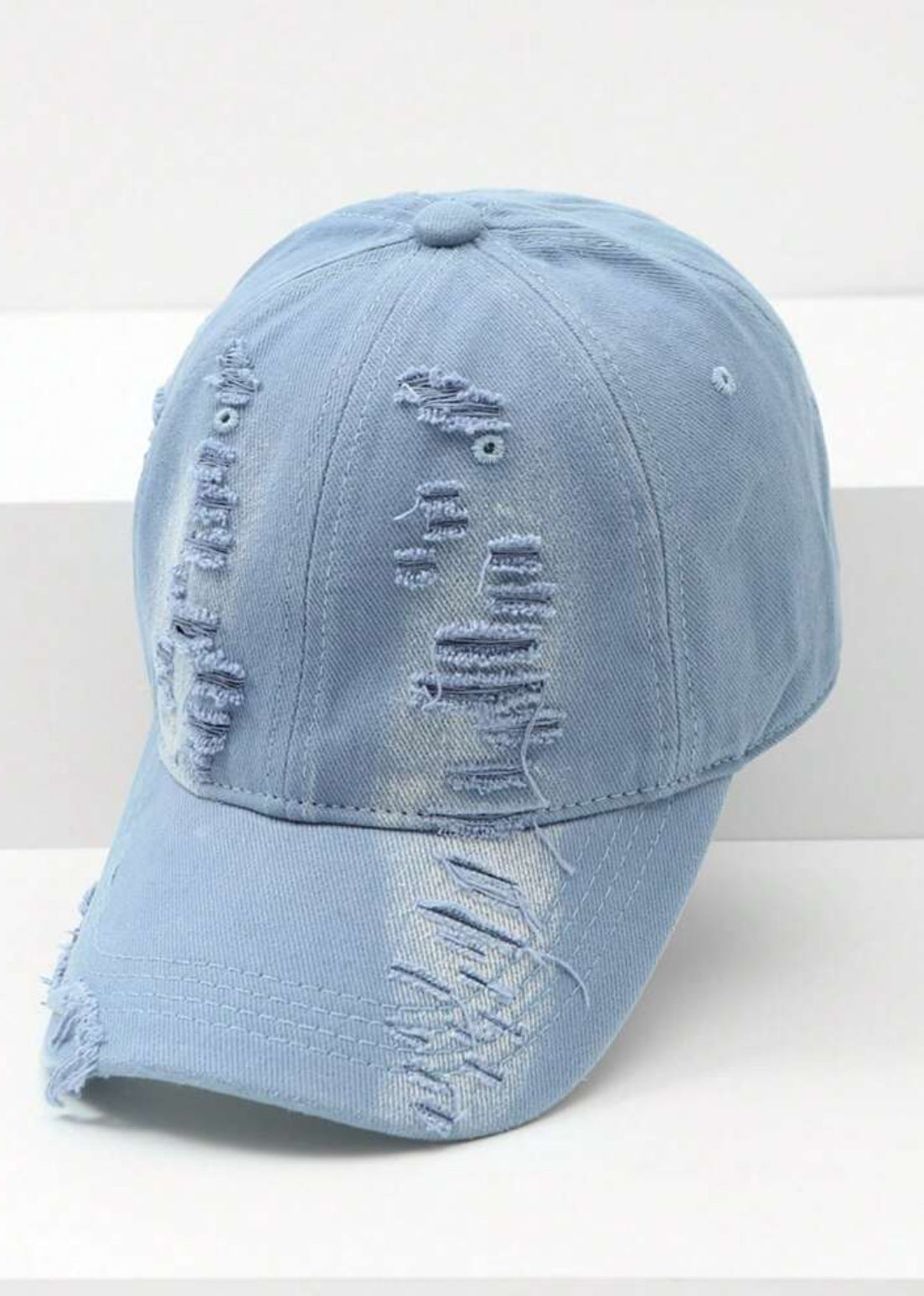 Distressed Brim Soft-Top Baseball Cap