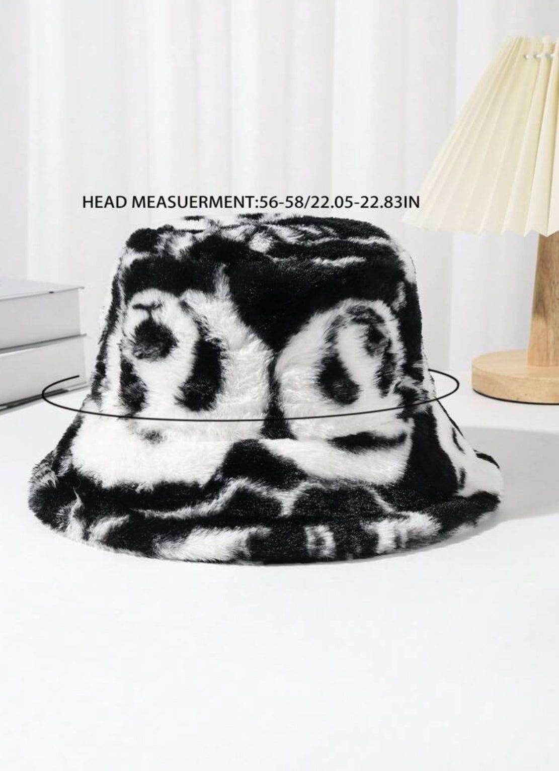 Panda Print Tie-Dye Plush Bucket Hat