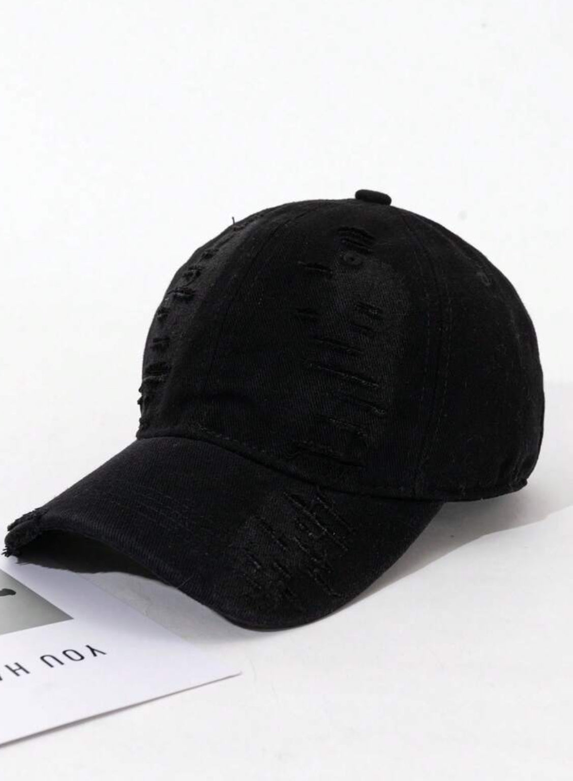 Distressed Brim Soft-Top Baseball Cap