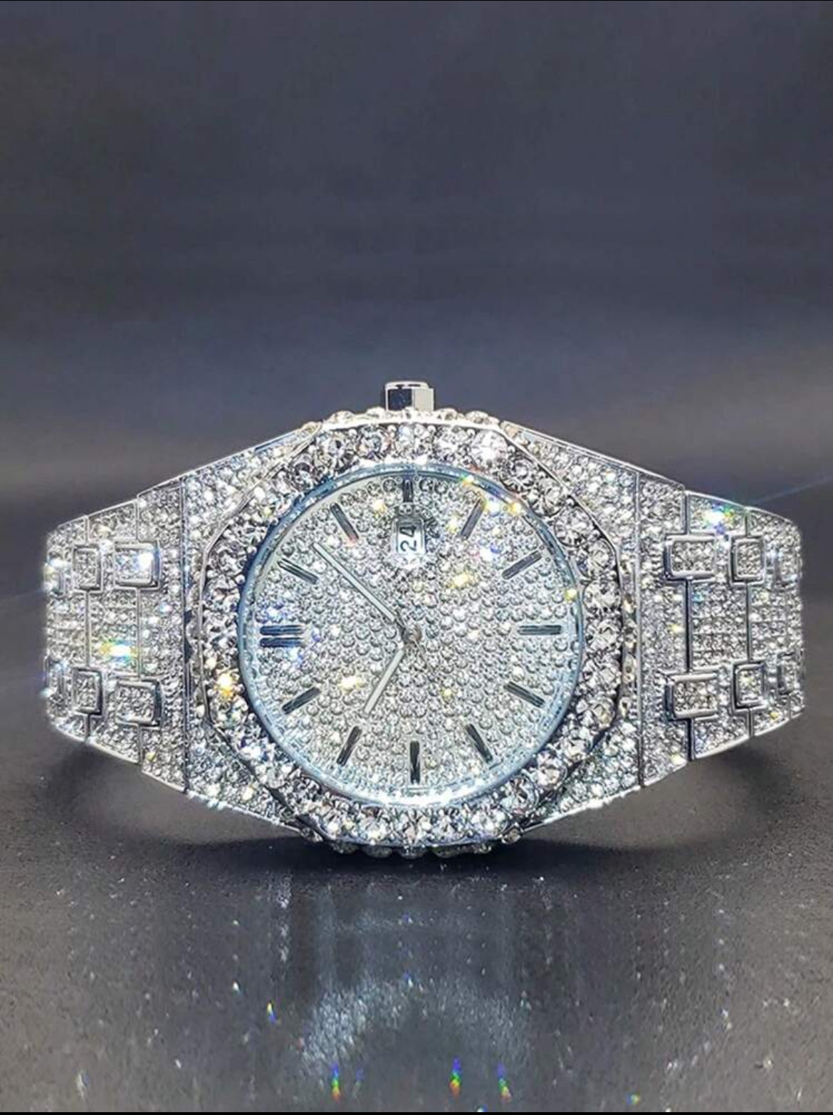 MISSFOX Men's Platinum-Plated