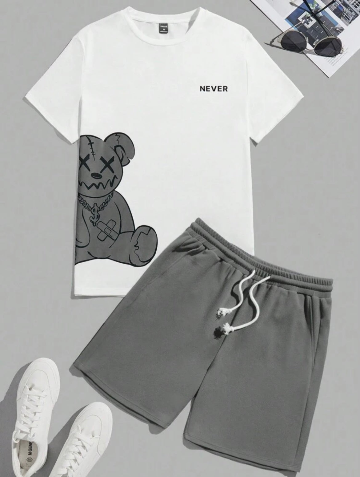 Manfinity Bear T-Shirt And Shorts