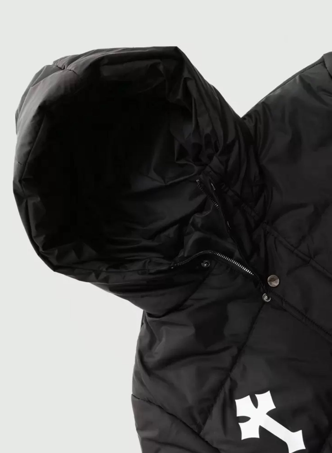 Manfinity EMRG Men’s Cross Print Zip-Up Hooded Thermal Coat