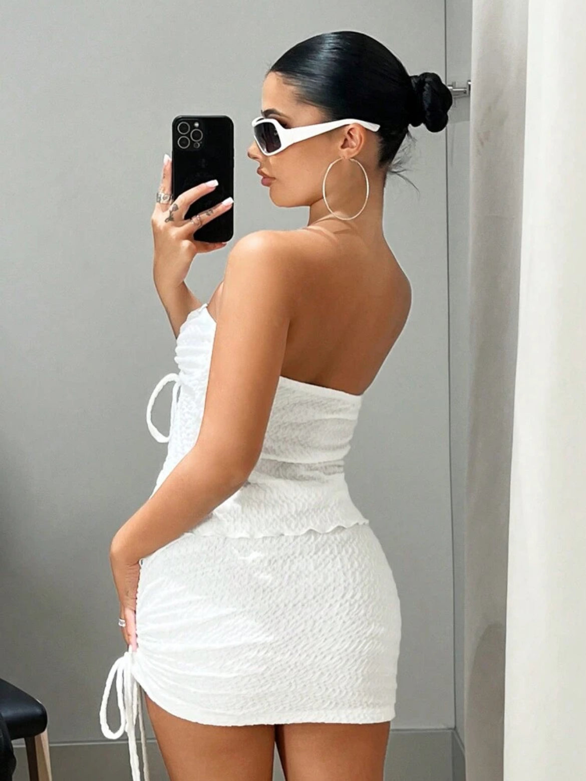 ICON Drawstring Front Tube Top & Bodycon Skirt