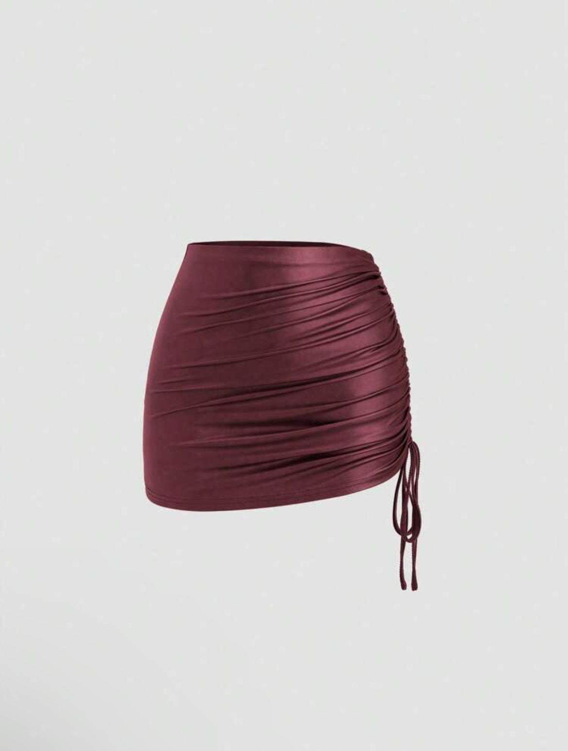 Top & Drawstring Mini Skirt Set Outfit
