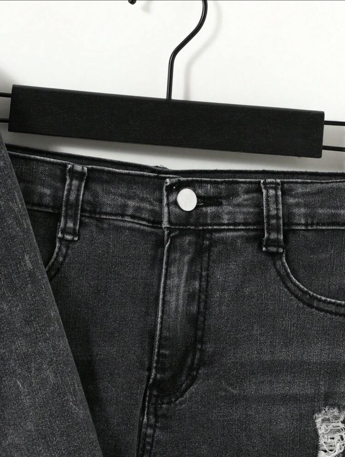 Tween Boys’ 2-Piece Distressed Denim Set with Unique Texture