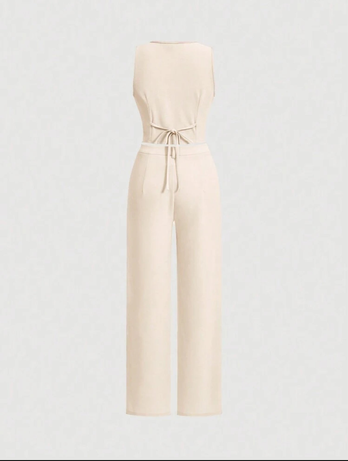 MOD Ladies' Single-Breasted Vest And Trousers Set Khaki Col
