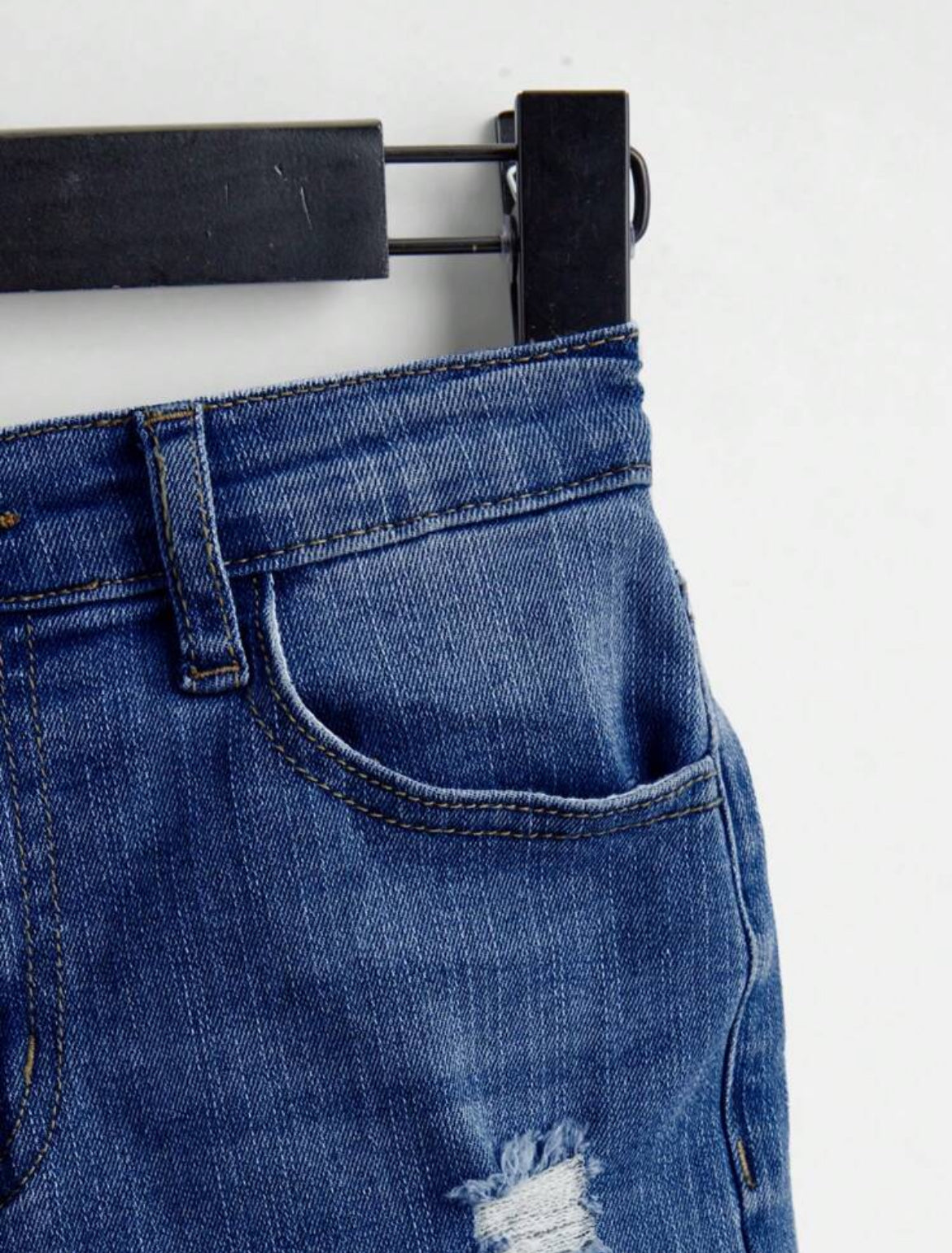 Tween Boys’ 2-Piece Distressed Denim Set with Unique Texture