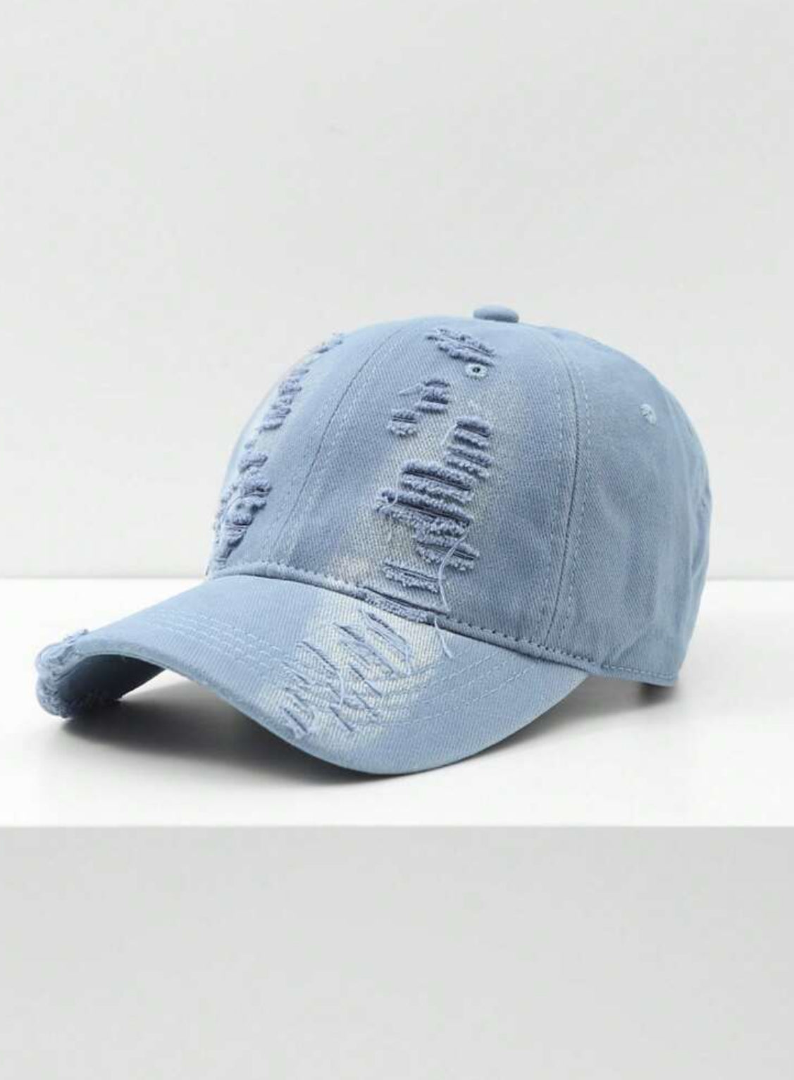 Distressed Brim Soft-Top Baseball Cap