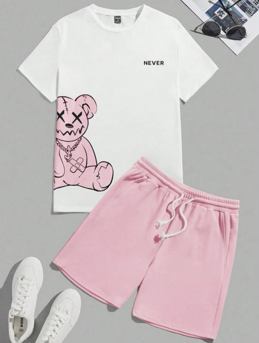 Manfinity Bear T-Shirt And Shorts
