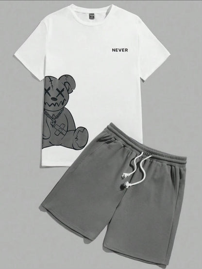 Manfinity Bear T-Shirt And Shorts