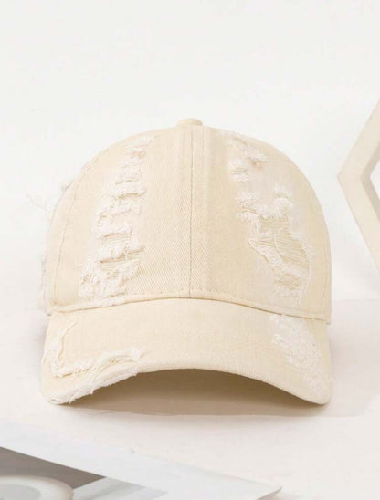 Distressed Brim Soft-Top Baseball Cap