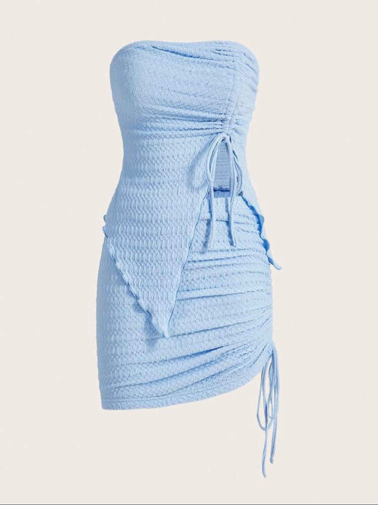 ICON Drawstring Front Tube Top & Bodycon Skirt