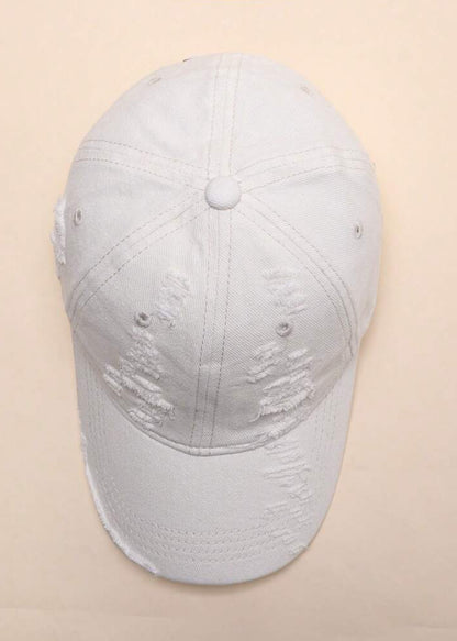 Distressed Brim Soft-Top Baseball Cap
