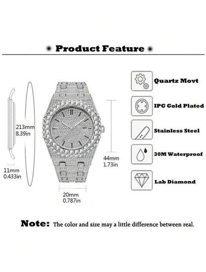 MISSFOX Men's Platinum-Plated