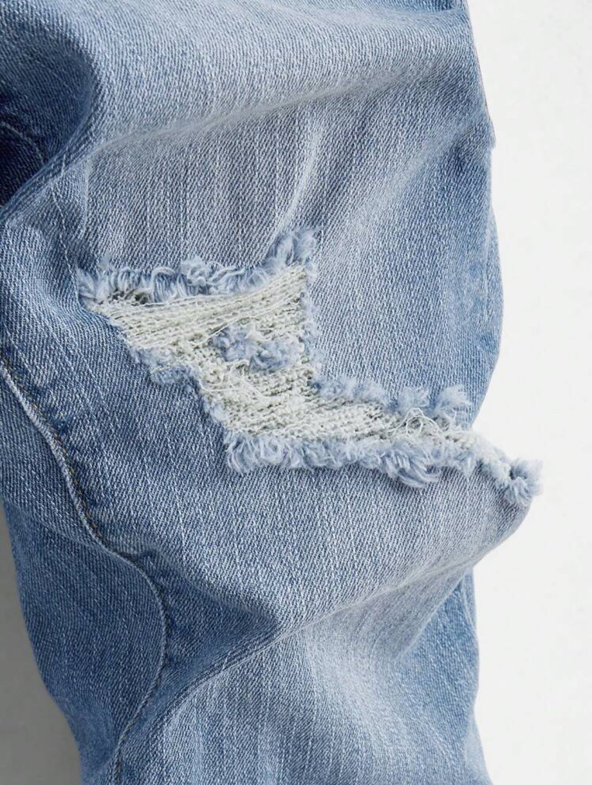Tween Boys’ 2-Piece Distressed Denim Set with Unique Texture