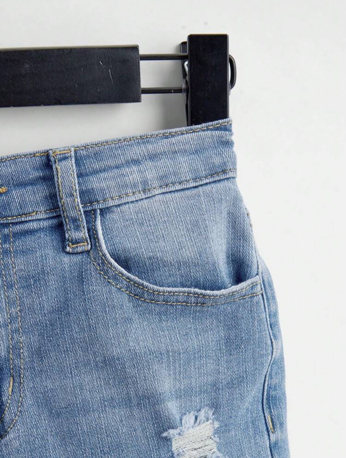 Tween Boys’ 2-Piece Distressed Denim Set with Unique Texture