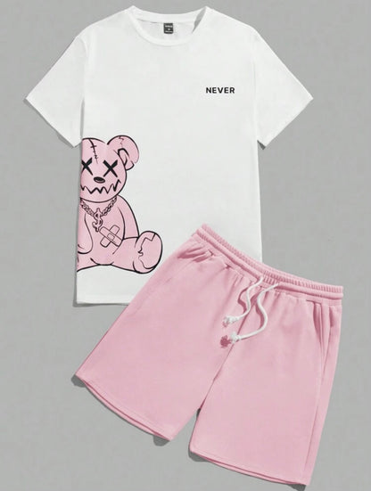Manfinity Bear T-Shirt And Shorts
