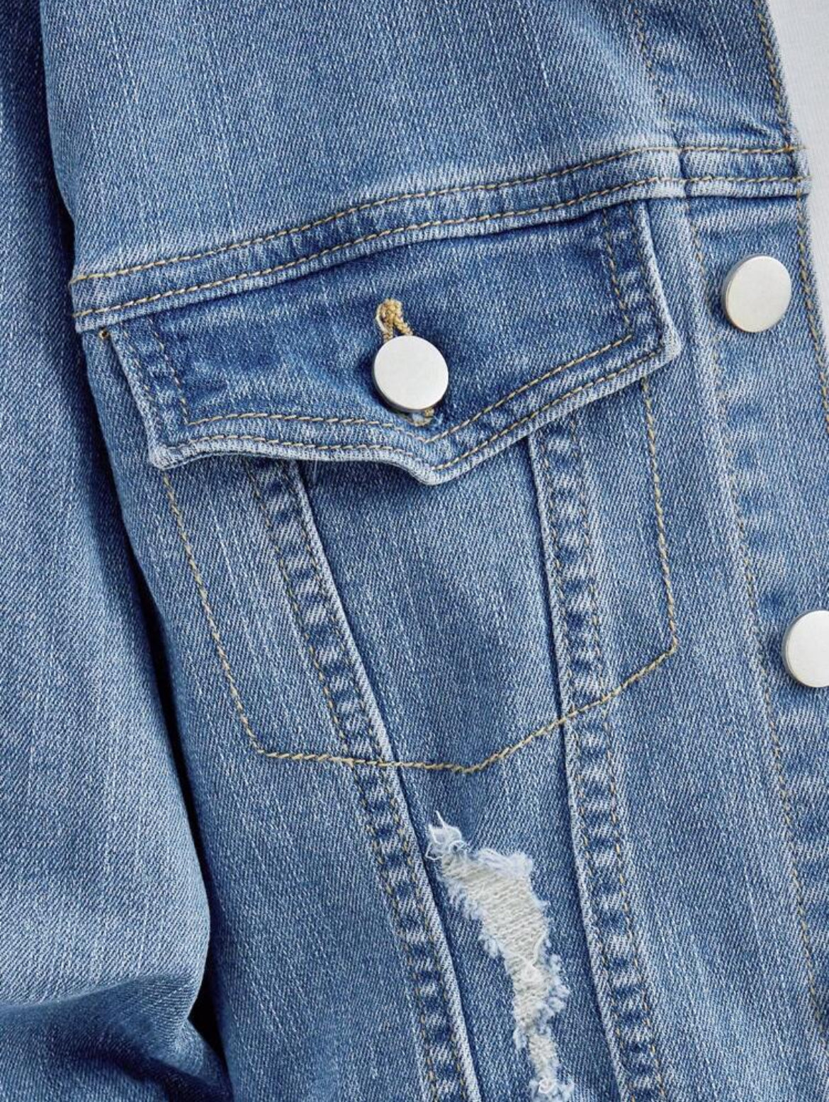 Tween Boys’ 2-Piece Distressed Denim Set with Unique Texture