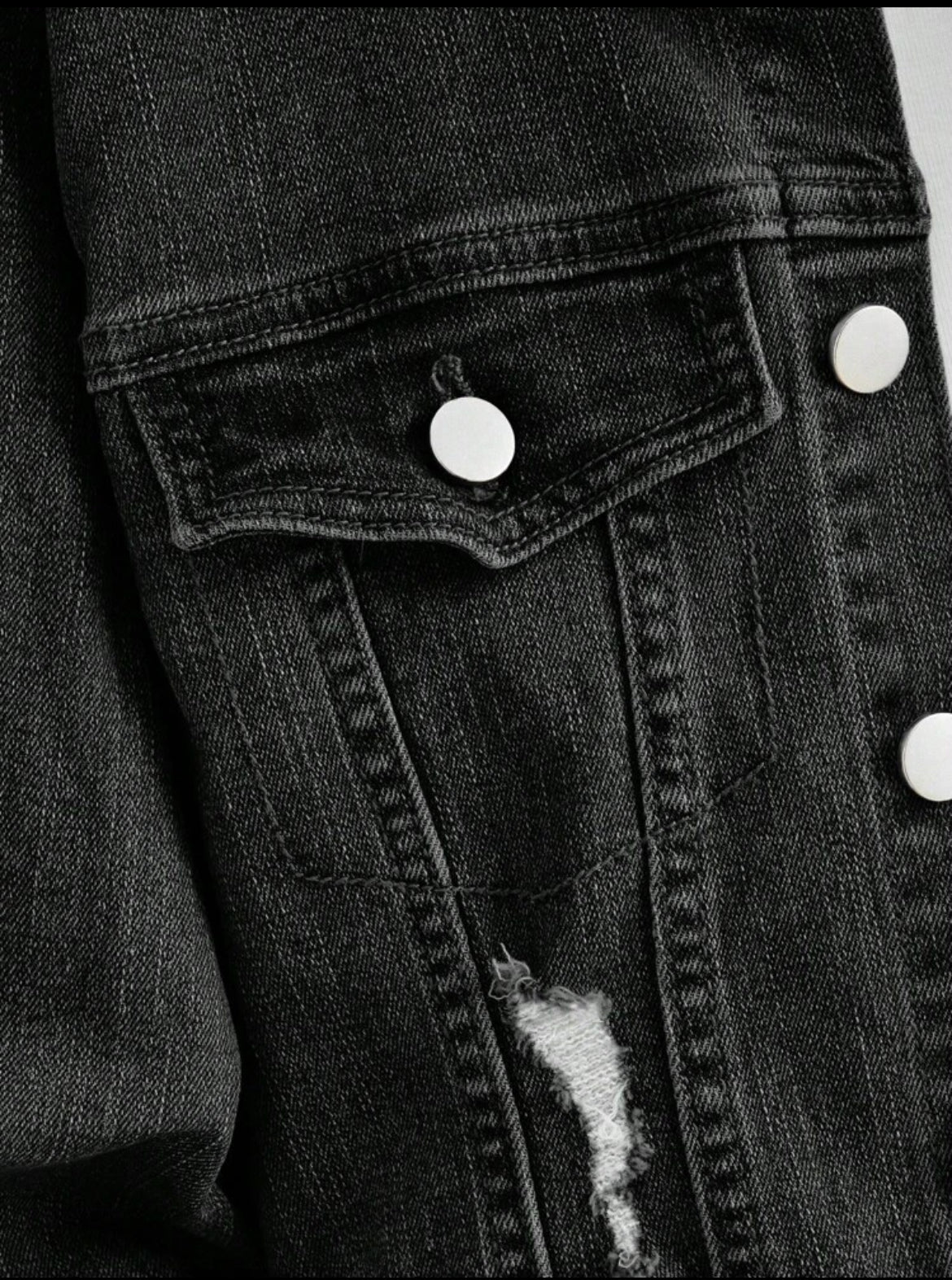 Tween Boys’ 2-Piece Distressed Denim Set with Unique Texture