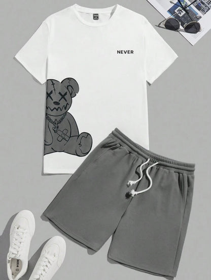 Manfinity Bear T-Shirt And Shorts